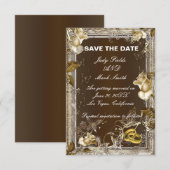 Carte de Réservation Mariage Élégance Rustique Ros (Devant / Derrière)