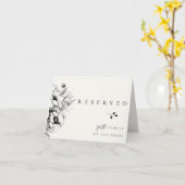 Carte de réserve du Mariage Floral noir (Fleur jaune)