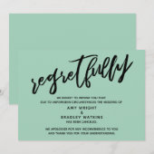 Carte de Résiliation de Mariage Vert Clair avec Re (Devant / Derrière)