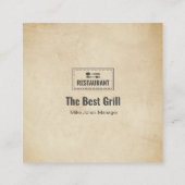 Carte de restaurant personnalisée | Photo moderne (Dos)
