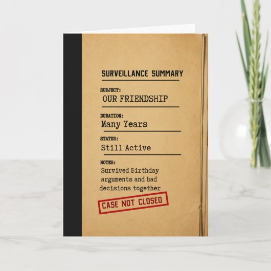 Carte de Résumé de Surveillance de l'Amitié – Affa (Devant)