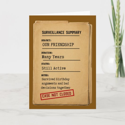 Carte de Résumé de Surveillance de l'Amitié – Affa (Devant)