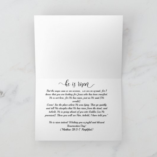 Carte de résurrection chrétienne (Intérieur)