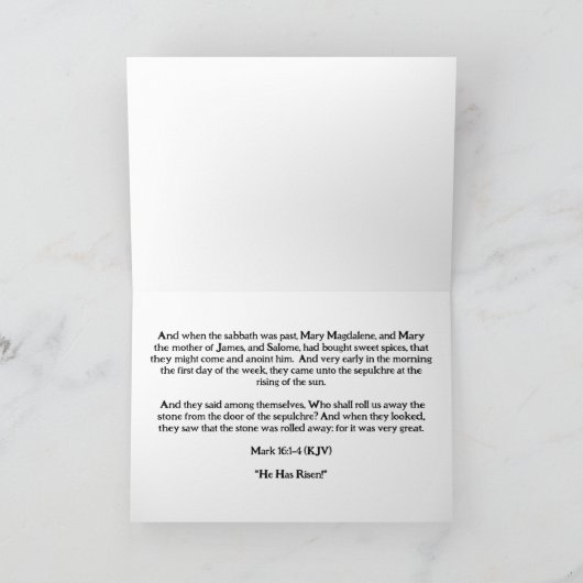 Carte de résurrection chrétienne (Intérieur)