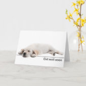 Carte de rétablissement chiot Golden retriever (Fleur jaune)
