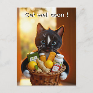 Carte de rétablissement Panier cadeau avec un ch