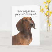 Carte de rétablissement pour Dachshund (Fleur jaune)