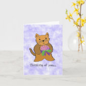 Carte de rétablissement pour un chat mignon (Fleur jaune)