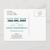 Carte de rétention pour fête d'anniversaire 70 ans (Dos)