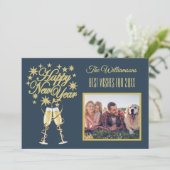 Carte de retour avant multiphoto pour le nouvel an (Debout devant)