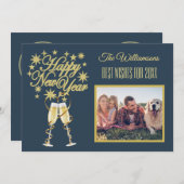 Carte de retour avant multiphoto pour le nouvel an (Devant / Derrière)