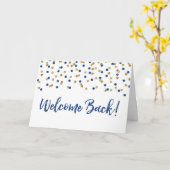 Carte de retour Blue Gold Confetti (Fleur jaune)