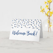Carte de retour Blue Silver Confetti (Fleur jaune)