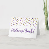 Carte de retour Confetti Gold violet (Devant)