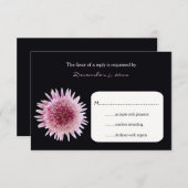 Carte de retour Mariage RSVP - Invitation Gerbera (Devant / Derrière)