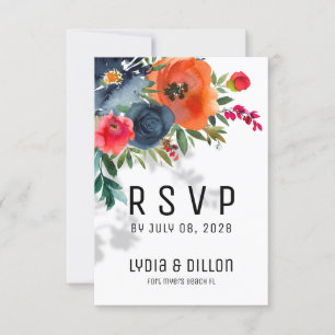 Carte de retour par courrier RSVP pour mariage ave