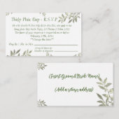 Carte de retour verte propre (Devant / Derrière)