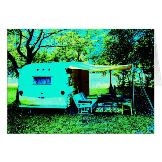 Carte de retrait Camper vintage (Devant horizontal)