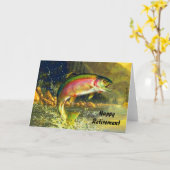 Carte de retrait de saut de truite de rivière Rain (Fleur jaune)