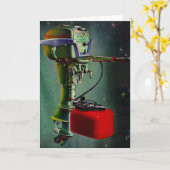 Carte de retrait Dream Bateau de pêche Char rouge  (Fleur jaune)