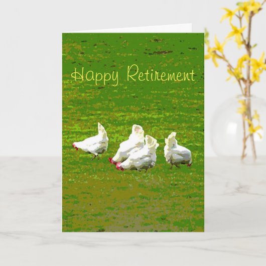 Carte de retrait poulets blancs (Fleur jaune)