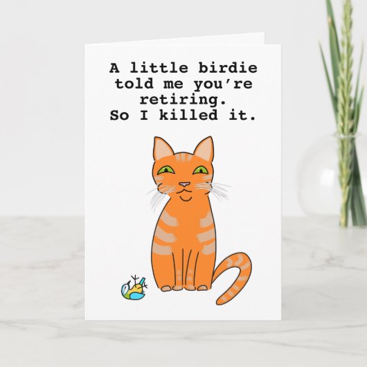 Carte de retrait pour chat gingembre amusant (Devant)