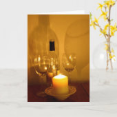 Carte de retrait vin et lunettes (Fleur jaune)