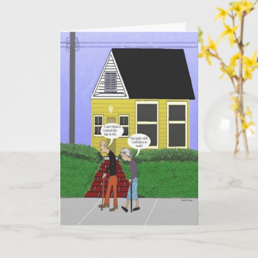 Carte de retraite amusante (Fleur jaune)