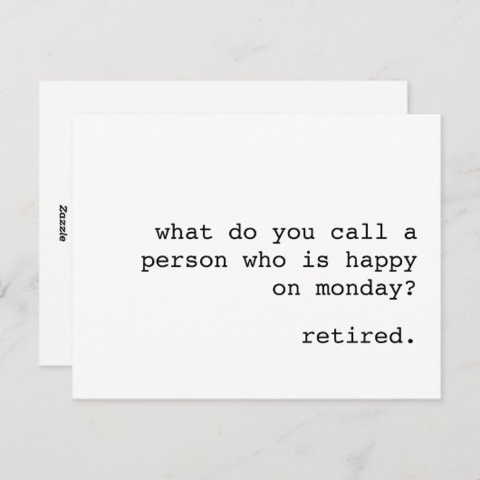 carte de retraite amusante / comment appelez-vous  (Devant / Derrière)