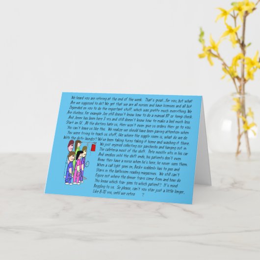 Carte de retraite amusante des infirmières #5 (Fleur jaune)