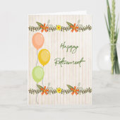 Carte de retraite avec ballons et fleurs (Devant)