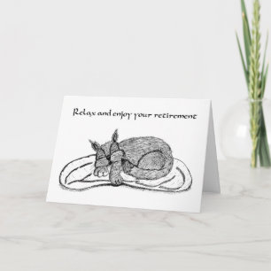Carte De Retraite Avec Chat Dormant