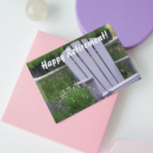 Carte de retraite avec photo de chaise de jardin