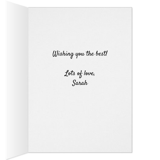 Carte de retraite avec plage, mer et ciel bleu (Intérieur (Droit))