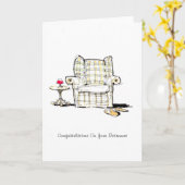 Carte de retraite de fauteuil et de pantoufles (Fleur jaune)