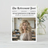 Carte de retraite de journal photo moderne (Debout devant)