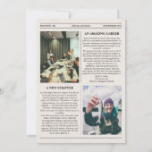 Carte de retraite de journal photo unique (Dos)