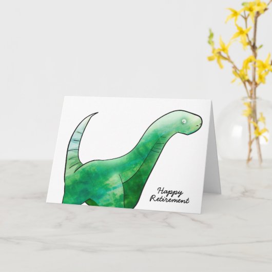 Carte de retraite Dinosaur (Fleur jaune)