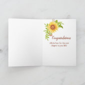 Carte de retraite Fleur de soleil violet Joyeuse r (Intérieur)