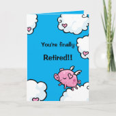 Carte de retraite Flying Pig (Devant)