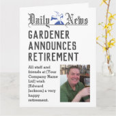 Carte de retraite Gardener pour personnaliser (Fleur jaune)