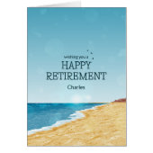Carte de retraite heureuse avec plage (Devant)