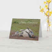 Carte de retraite heureuse Donkey (Fleur jaune)