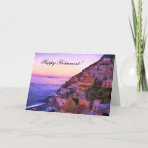 Carte de retraite heureuse Positano Italie coucher
