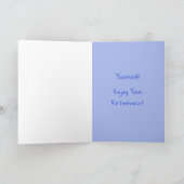 Carte de retraite joyeuse de chat mignon (Intérieur)