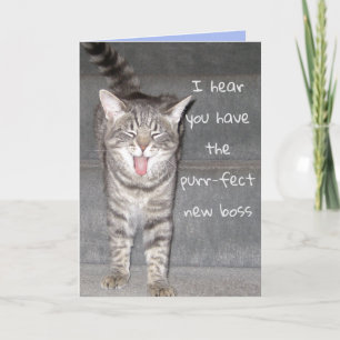 Carte de retraite joyeuse de chat mignon
