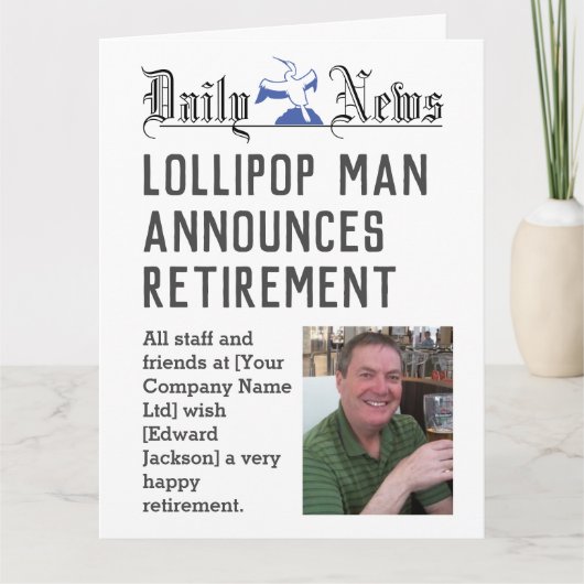 Carte de retraite Lollipop Man pour personnaliser (Devant)