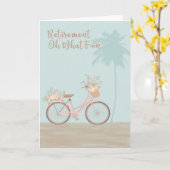 Carte de retraite "Oh What Fun" avec vélo (Fleur jaune)