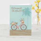 Carte de retraite "Oh What Fun" avec vélo (Fleur jaune)