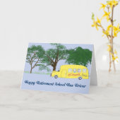 Carte de retraite pour chauffeur d'autobus scolair (Fleur jaune)